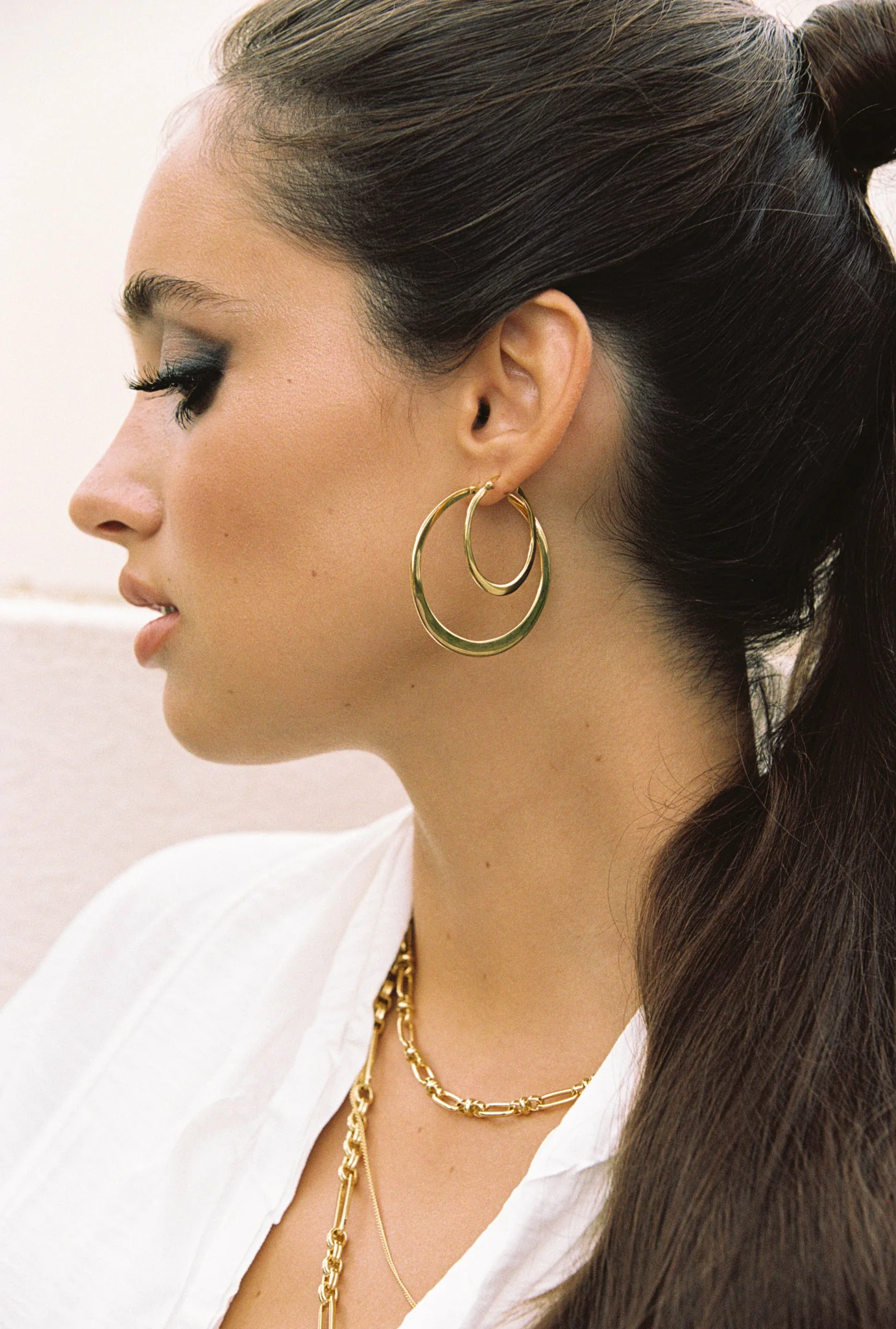 Big gypsy hoop gold plated (30mm) - Image 4