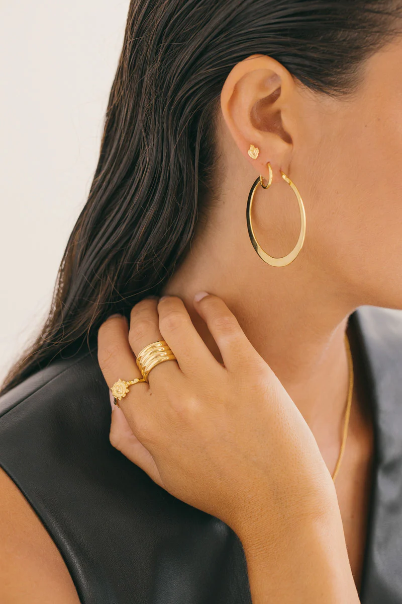 Big gypsy hoop gold plated (45mm) - Image 10