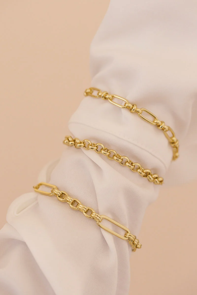 Bold link chain bracelet gold plated - Image 5