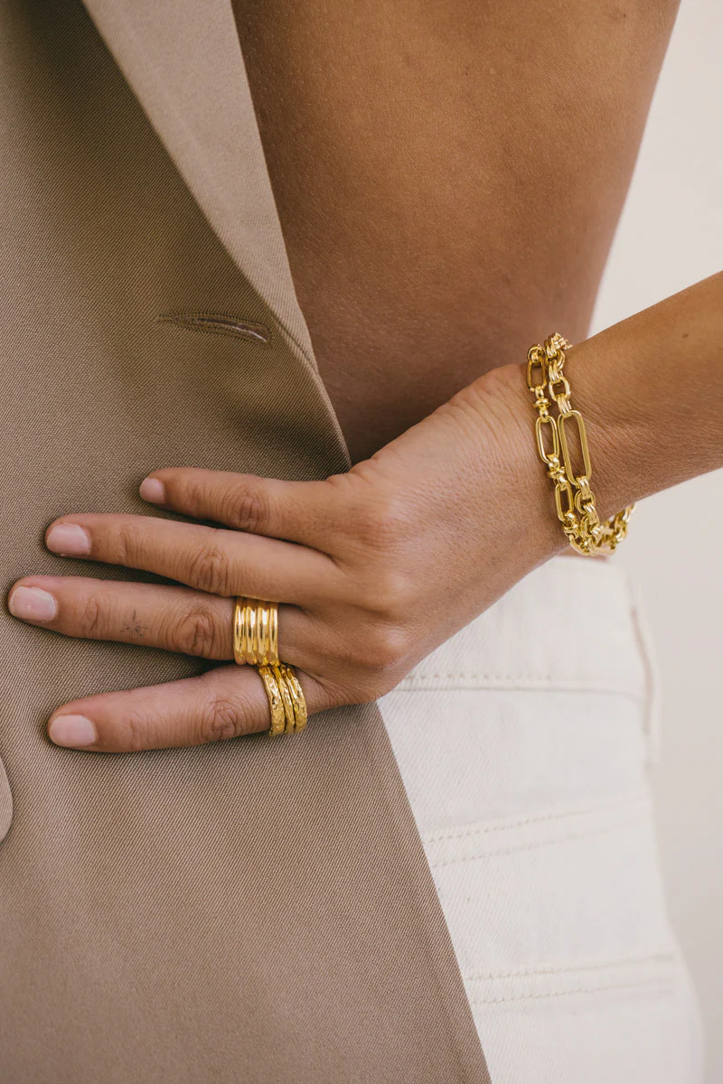 Bold link chain bracelet gold plated - Image 7
