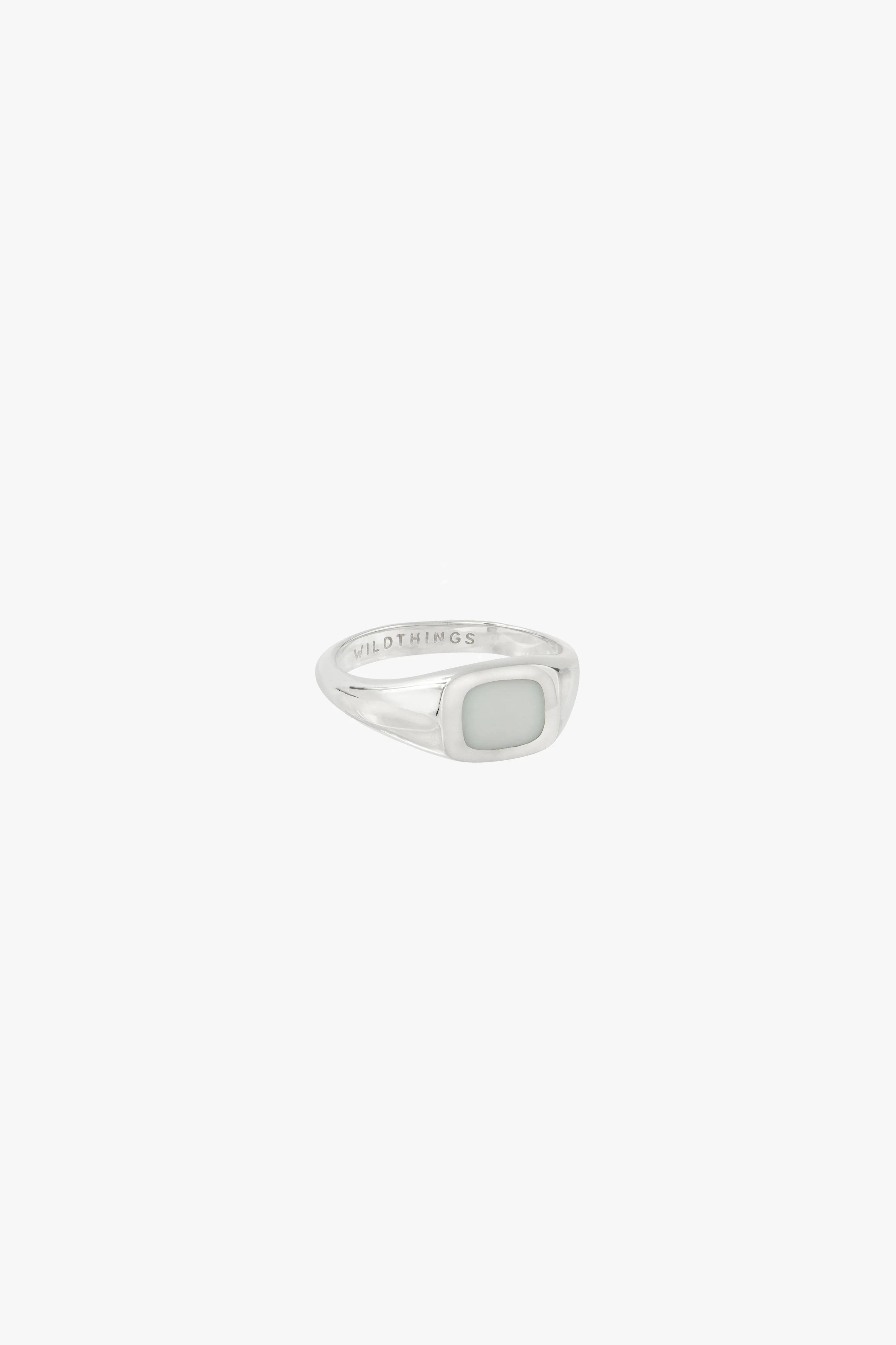 Chunky white signet ring silver - Image 4