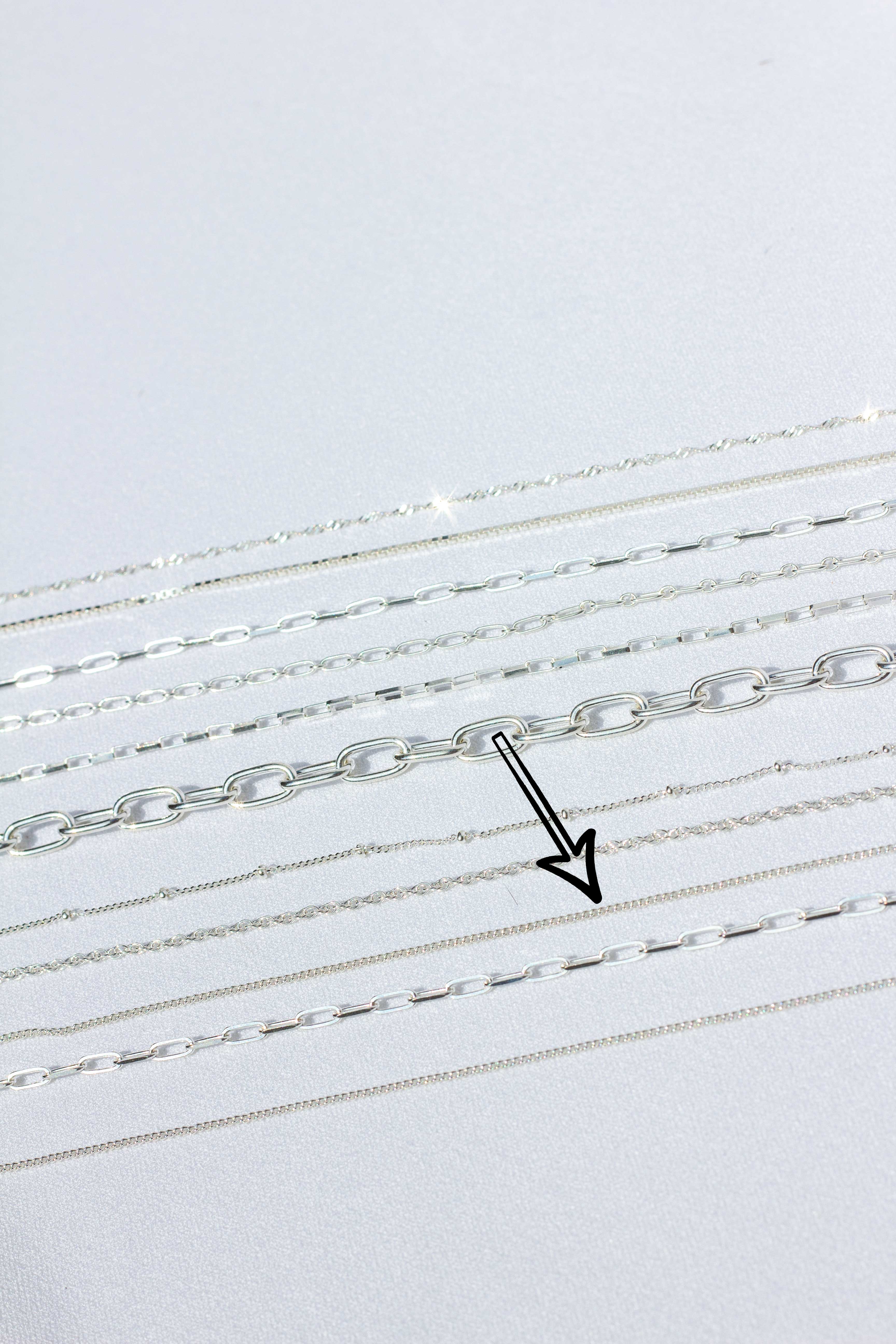 Curb chain necklace silver (45cm or 55cm) - Image 7