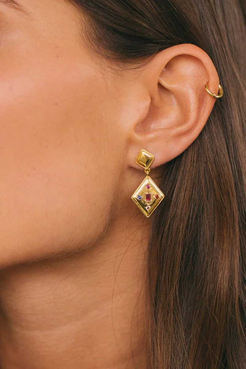 Double Spade Earring Gold Plated - Image 4