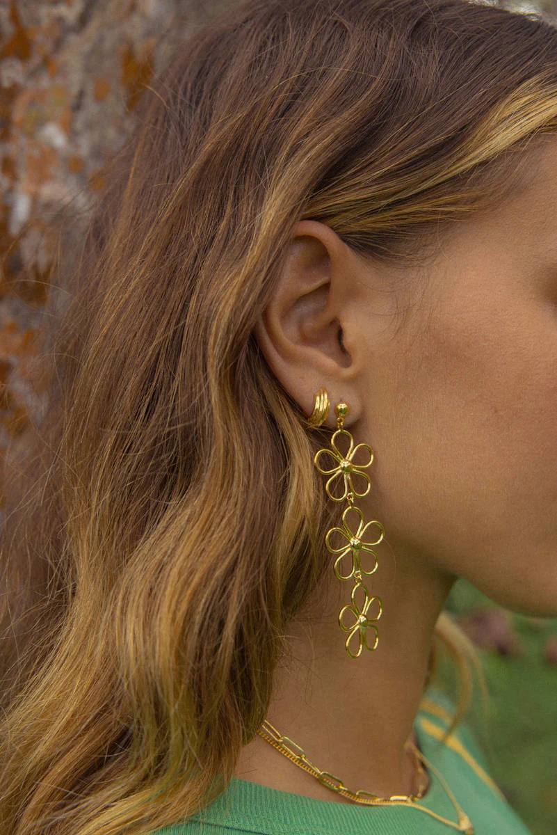Flores Earring Gold Plated - Image 7