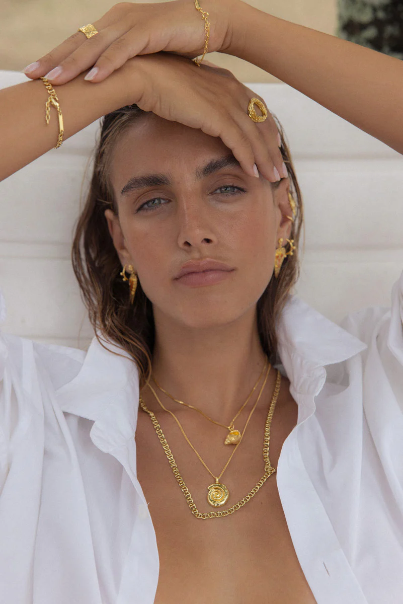 Long Mariner Chain Necklace Gold Plated (60cm) - Image 6