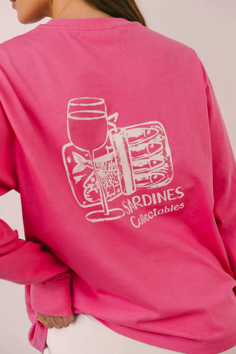 Sardines Tee Long Sleeve Pink - Image 7