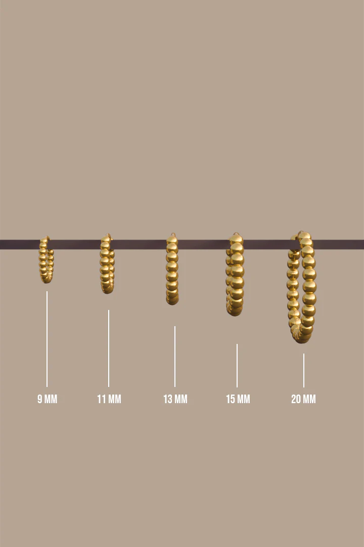 Small dots hoop gold plated (9mm) - Image 3