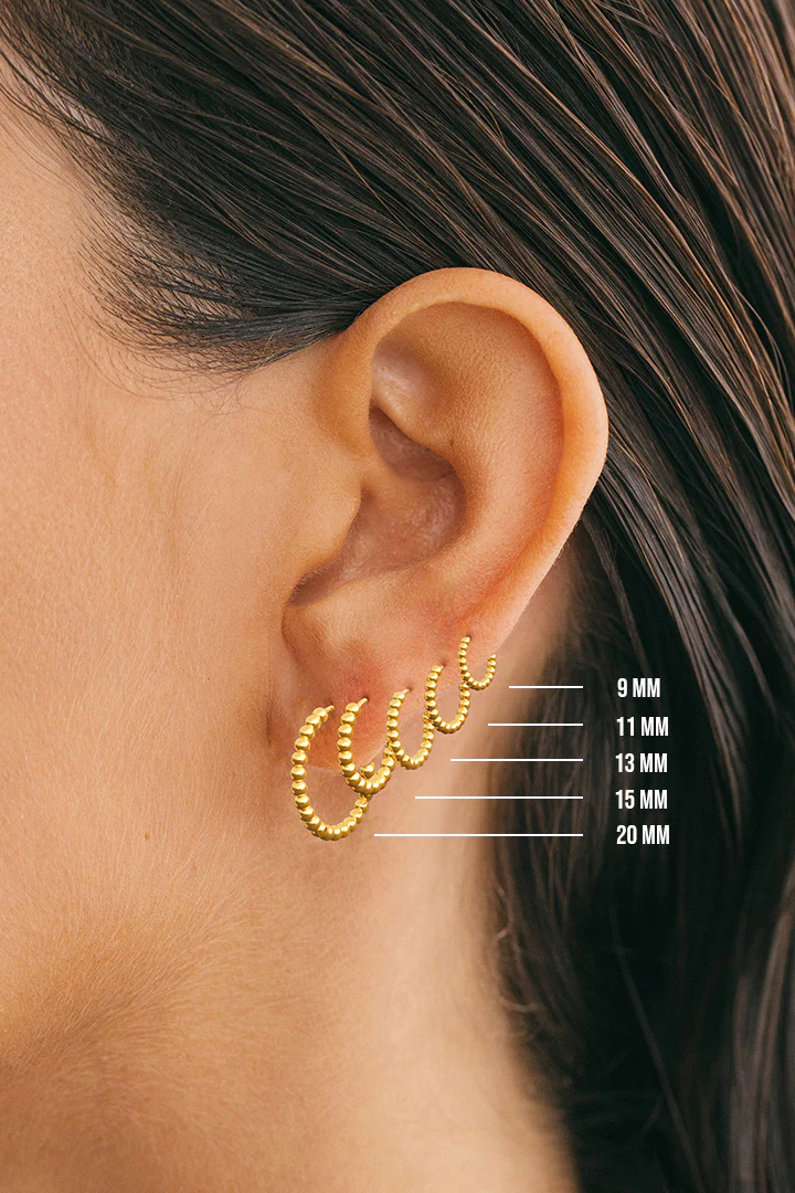 Small dots hoop gold plated (9mm) - Image 4