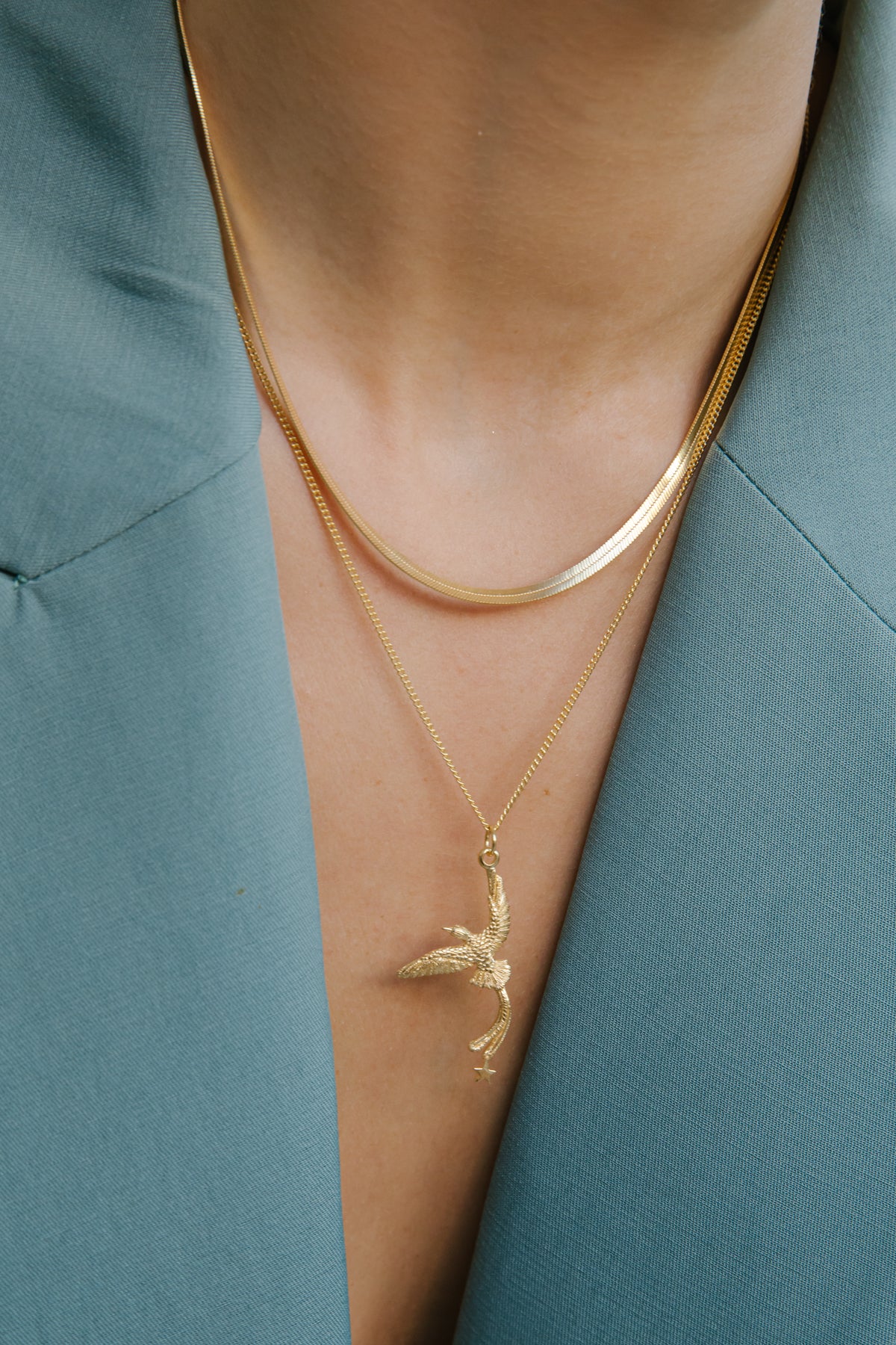 Snake chain necklace gold plated (36cm) - Image 6