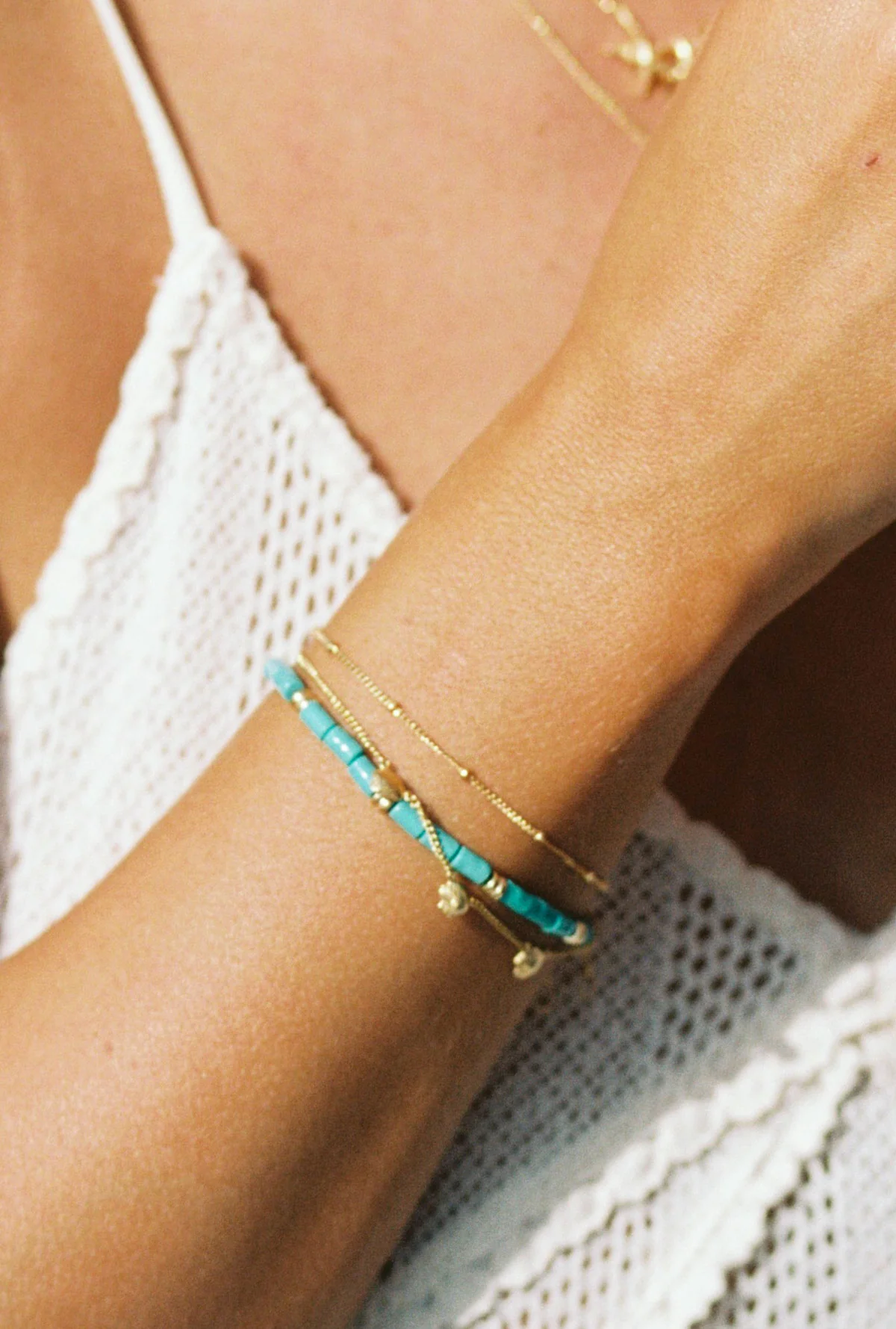 Stud chain bracelet gold plated - Image 5