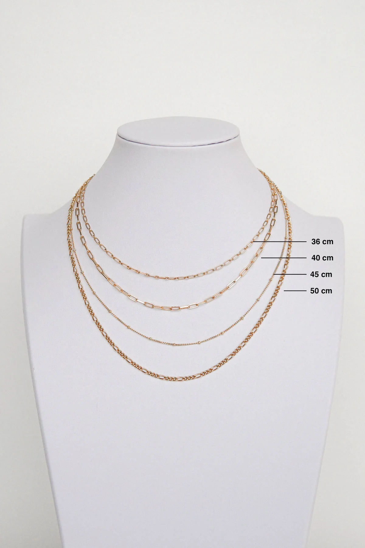 Stud chain necklace gold plated (45cm & 55cm) - Image 6