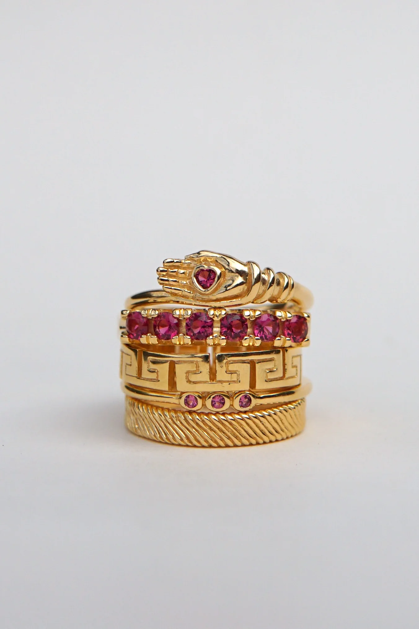 Vintage fuchsia ring gold plated - Image 5